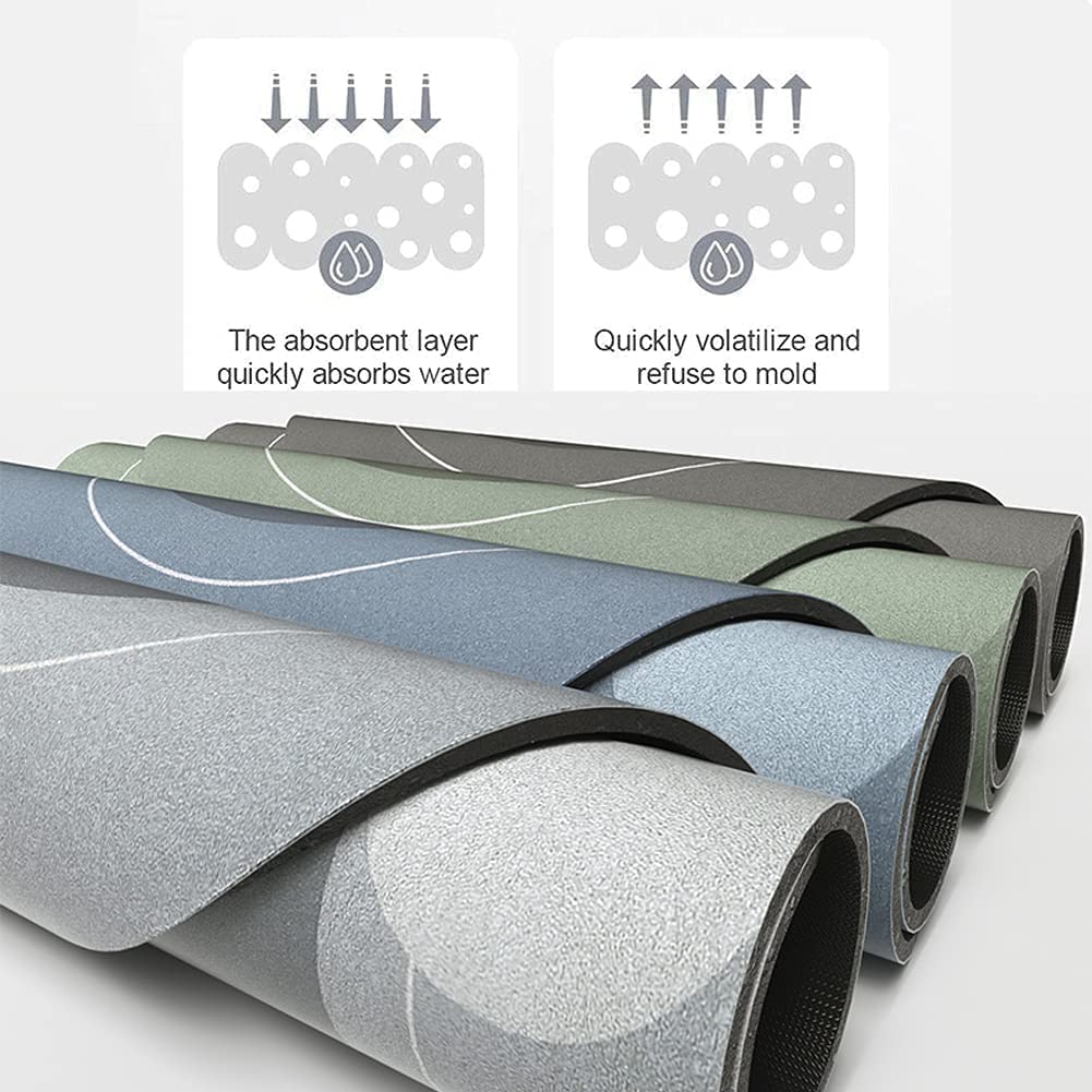 40 × 60 cm Grey Oval Quick-Dry Bath Mat