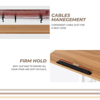 Mobile Adjustable Laptop Desk with Tilting Panel & Sideboard