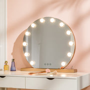 YOKUKINA 20-Inch Hollywood Vanity Mirror with 12 LEDs – Gold