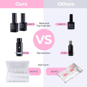 Poly Nail Gel Kit, 12 Colours Nail Gel Kit Enhancement Builder with 4 Temperature Color Changing Extension, 8 Regular Color Nail Extension, Slip Solution Trial Professional Technician Kit for DIY