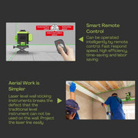 Laser Level, Green Light, 360° 4D 16 Lines, DIY Indoor Home Improvement Project Hand Tools