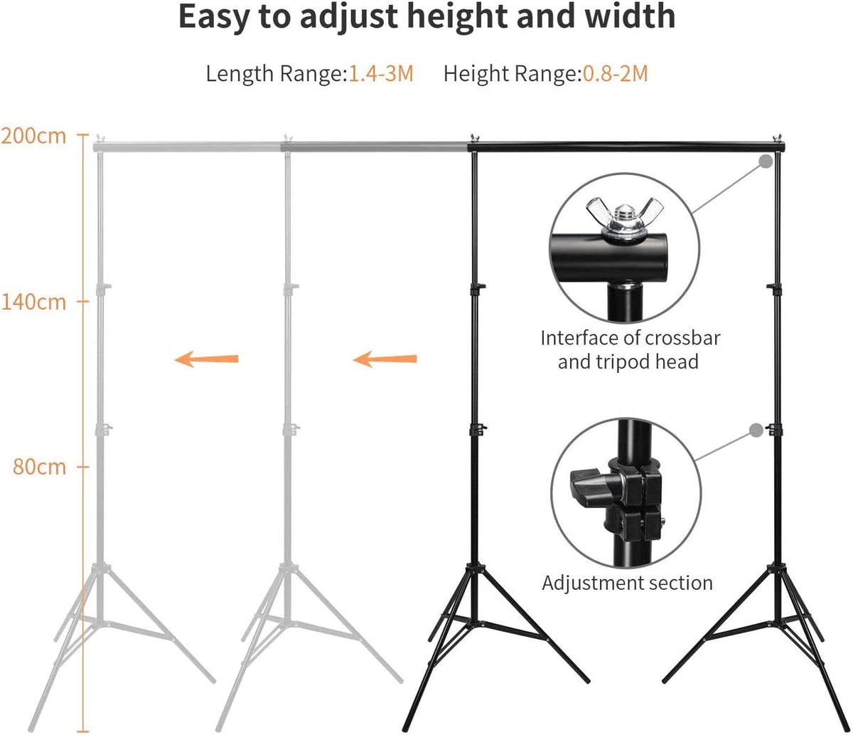 Complete Bi-Colour Photography Studio Lighting Kit with 4 Backdrops