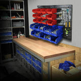 30 Tool Storage Bins Wall Mounted Organiser Parts Garage Workshop Box Shed Rack