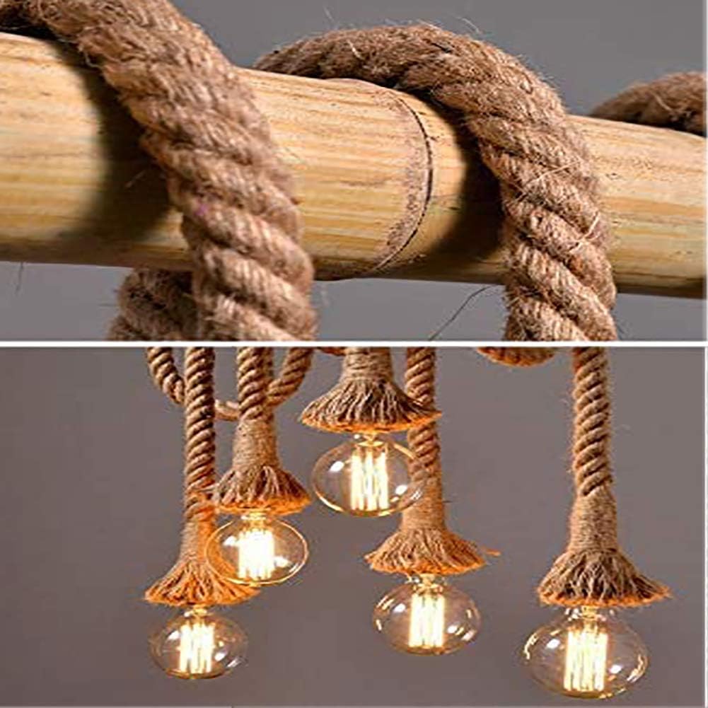 Hemp Rope Vintage Pendant Lighting Mid Century Chandelier 5 Lights Adjustable Ceiling Light Fixture for Hallway Kitchen Dining Room-Hemp Rope 5 Lights Commemoration Day