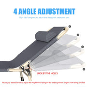 4-Position Folding Camping Lounger with Pillow – Up to 136 kg