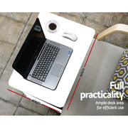 60 cm White Height-Adjustable Bedside Laptop Table