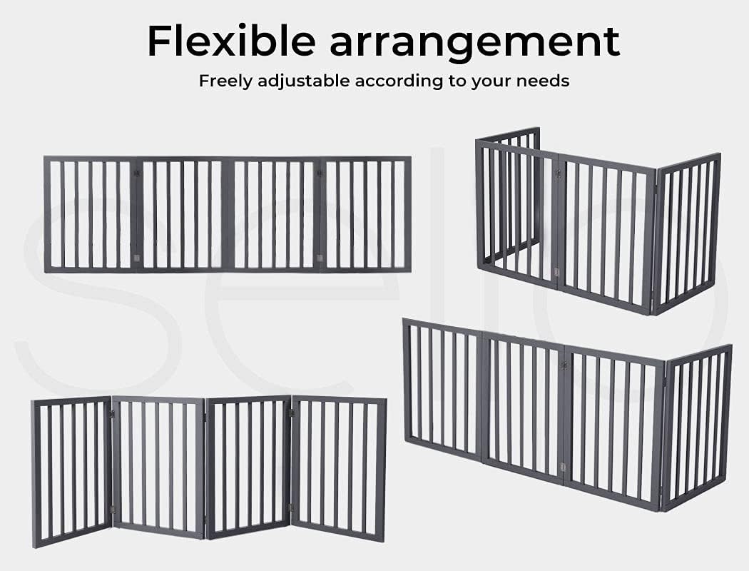 139 × 60.5 cm White Folding Freestanding Pet Barrier