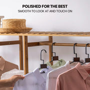 Bamboo Garment Rack with Hanging Rail & Storage Shelves