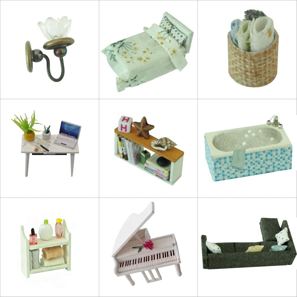 DIY Dollhouse Miniature with Furniture Kit