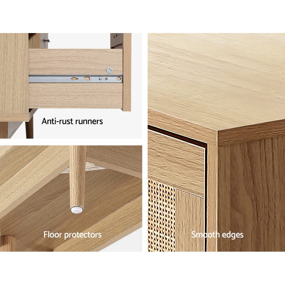 4-Drawer Rattan Tallboy Storage Cabinet