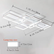 Ceiling Light Dimmable LED Chandelier with Remote Control,Modern 50W 3-Layer Square Ceiling Lamp Acrylic Flush Mount Ceiling Lights Fixtures for Bedroom Dining Living Room Kitchen(White)