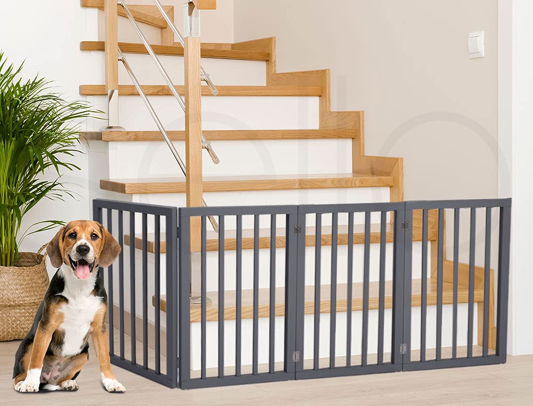 139 × 60.5 cm White Folding Freestanding Pet Barrier