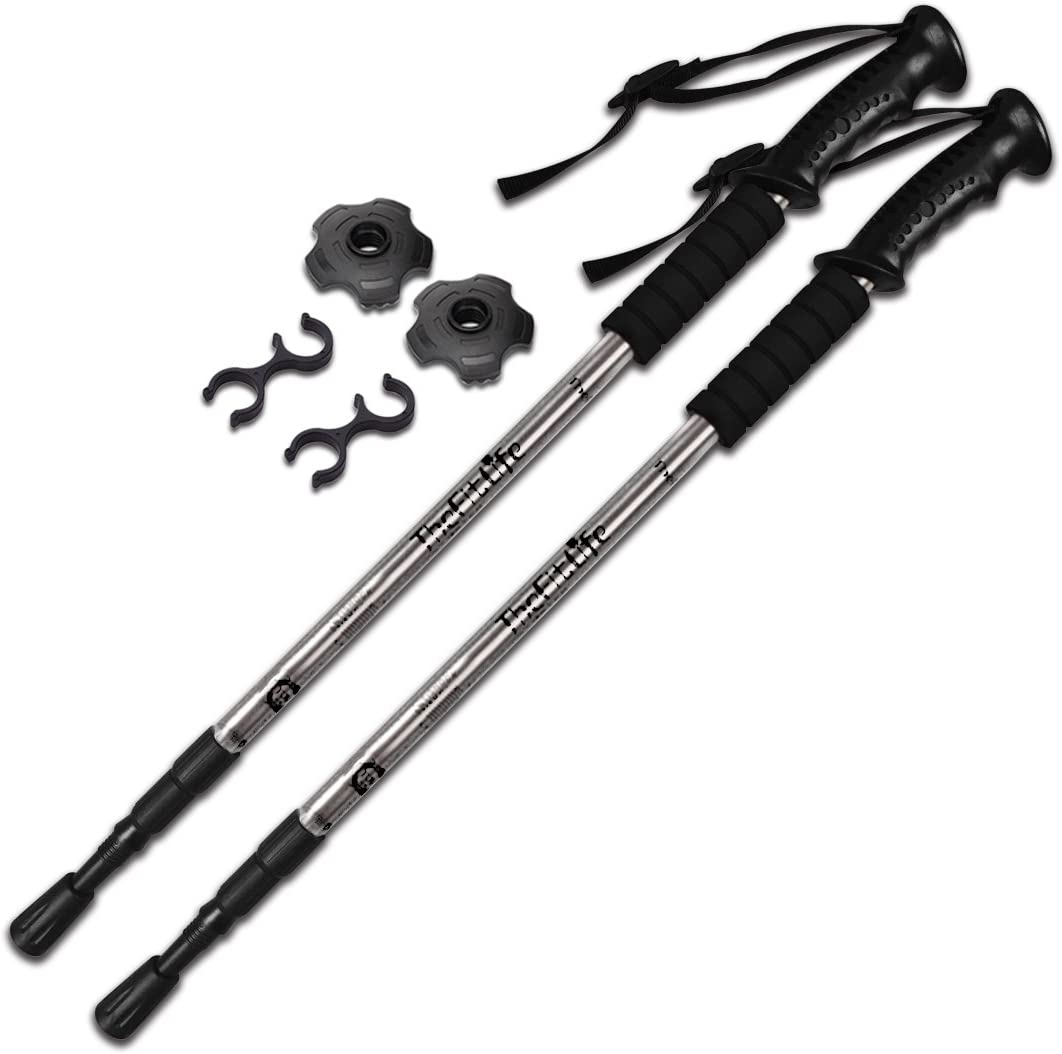 2-Pack Adjustable Anti-Shock Aluminium Trekking Poles