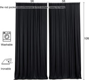 3.05 × 3.05 m Black Polyester Backdrop Drapes – 2 Panels