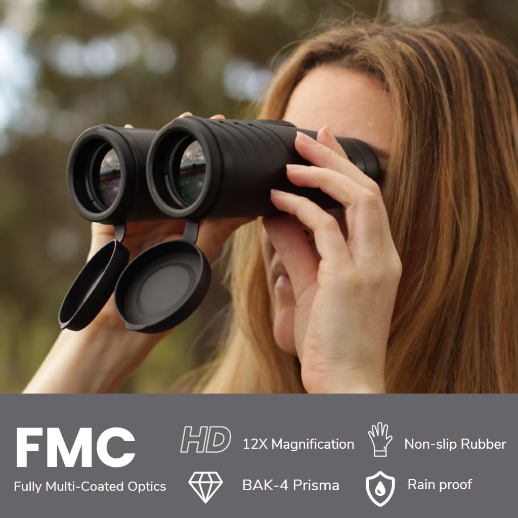 12x Binoculars Kit with Tripod, Phone Adapter & Chest Pack
