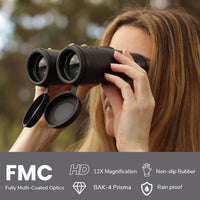 12x Binoculars Kit with Tripod, Phone Adapter & Chest Pack