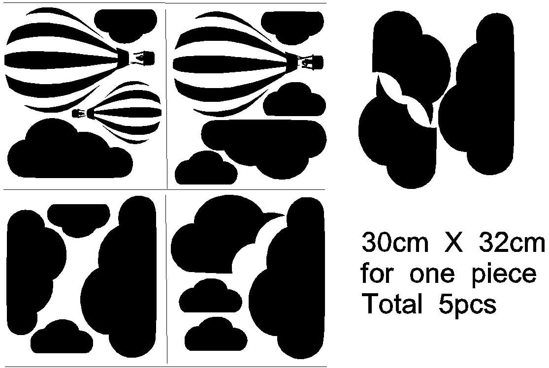 White Clouds & Hot Air Balloons Art Sticker