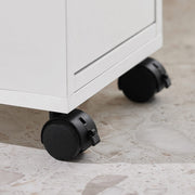 Storage Cart Narrow Cabinet on Wheels Storage Cabinet with 1 Removable Tray and 3 Drawers