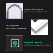 Rechargeable Fingerprint Padlock – Up to 10 Prints
