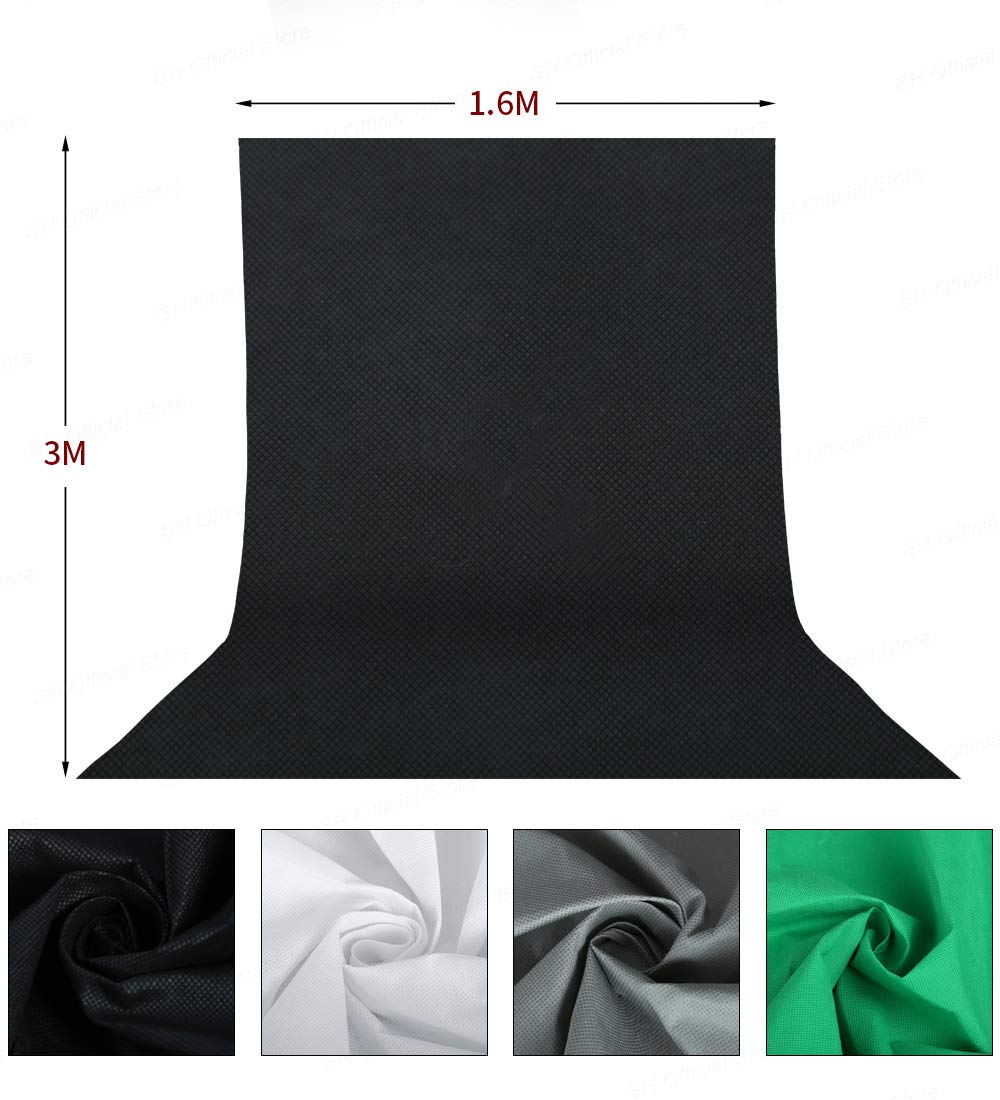 Studio lighting Kit Bi-Color Dimmable 2x 85W Softbox Continuous Lighting Background Support System Black White Green Backdrop Cloth with Stand For Portrait Product Photography Video Shooting