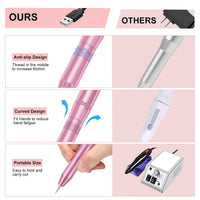 COSITTE USB Electric Nail Drill Kit – Pink, 20,000 rpm