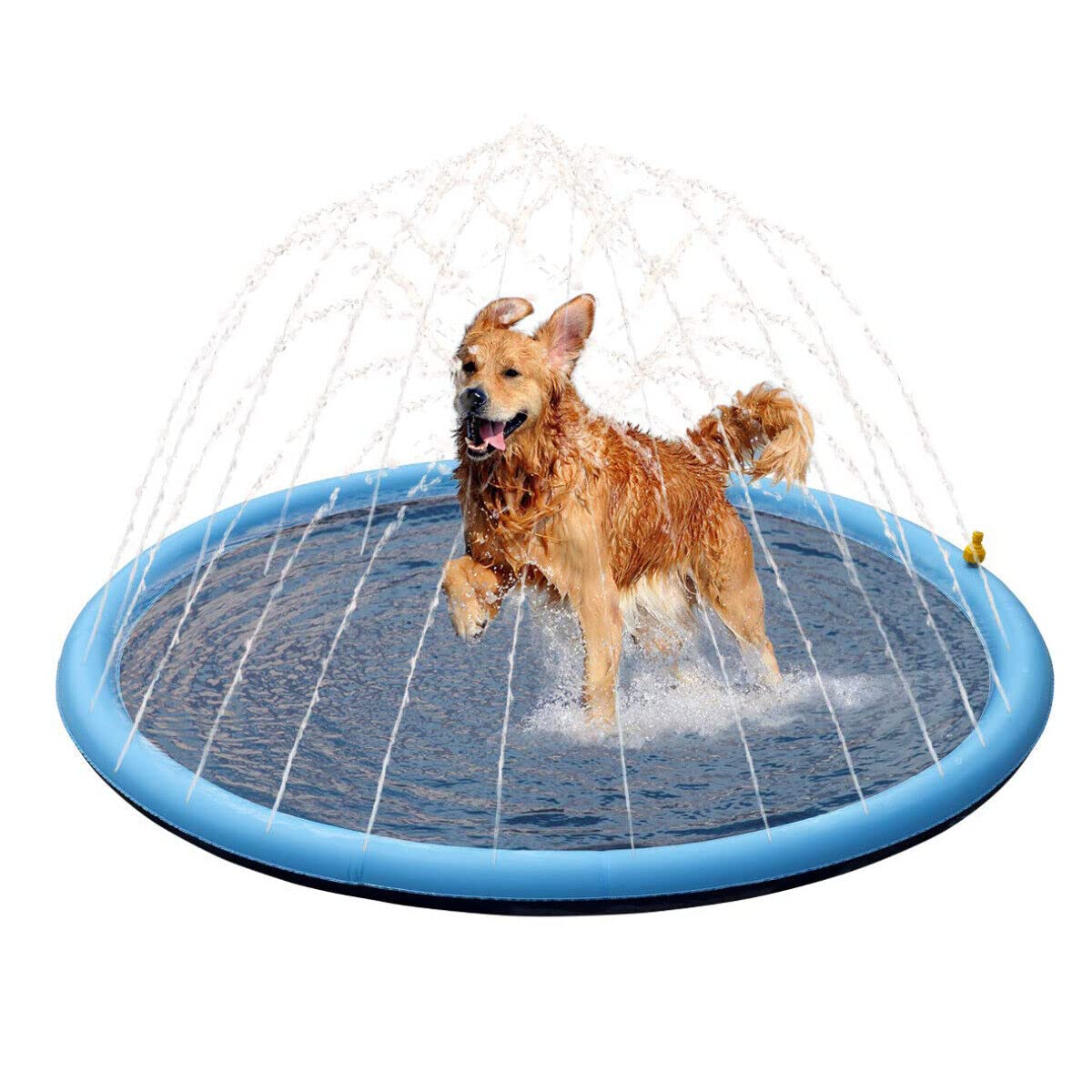 Blue 1 m Inflatable Dog Sprinkler & Splash Mat with Anti-Slip Pad