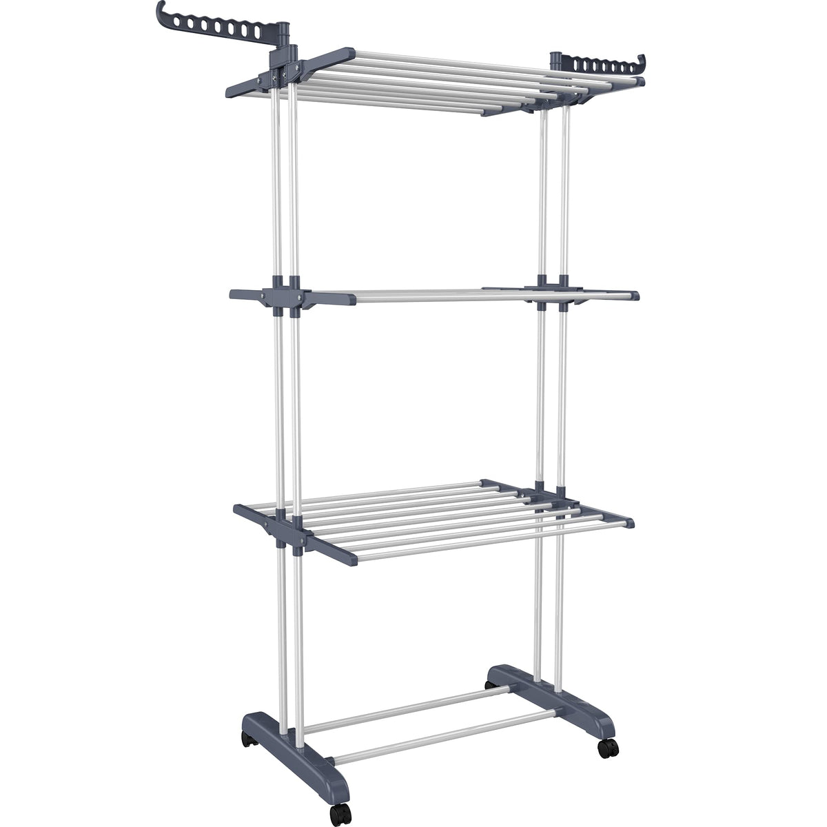 Four-Tier Folding Clothes-Drying Rack with Wheels