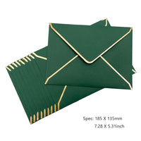 50-Pack A7 V-Flap Envelopes with Gold Border for 5 × 7 Cards