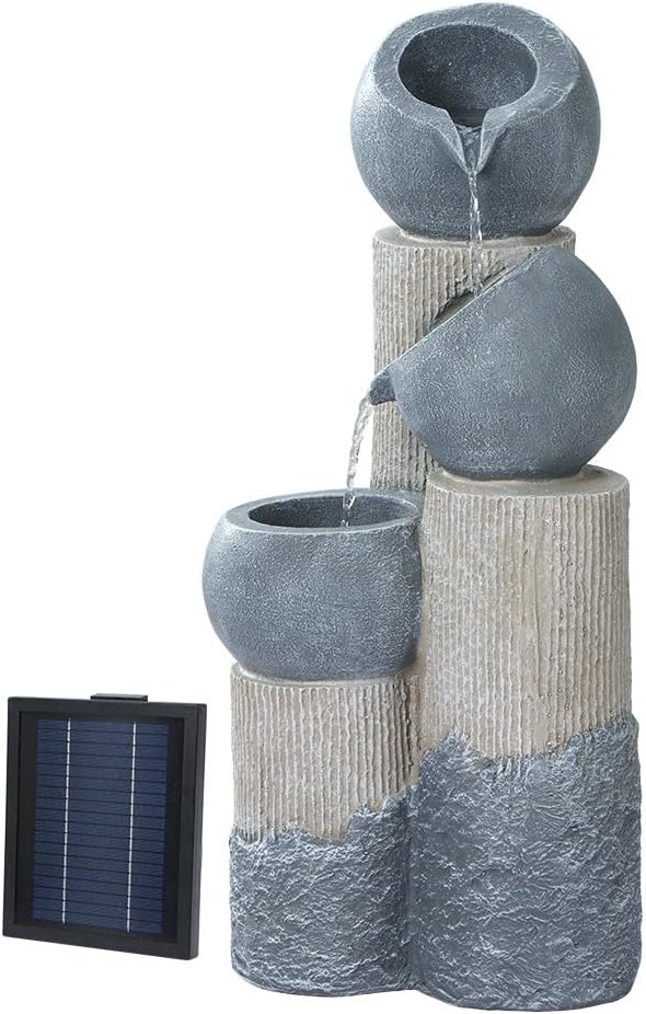 Gardeon 3-Tier Solar Fountain Bird Bath with LED Lights