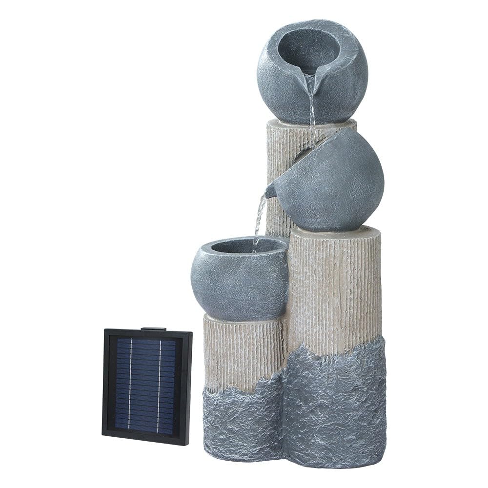 Gardeon 3-Tier Solar Fountain Bird Bath with LED Lights