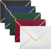 50-Pack A7 V-Flap Envelopes with Gold Border for 5 × 7 Cards