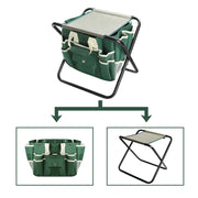 11-Piece Garden Tool Set with Folding Stool & Tote
