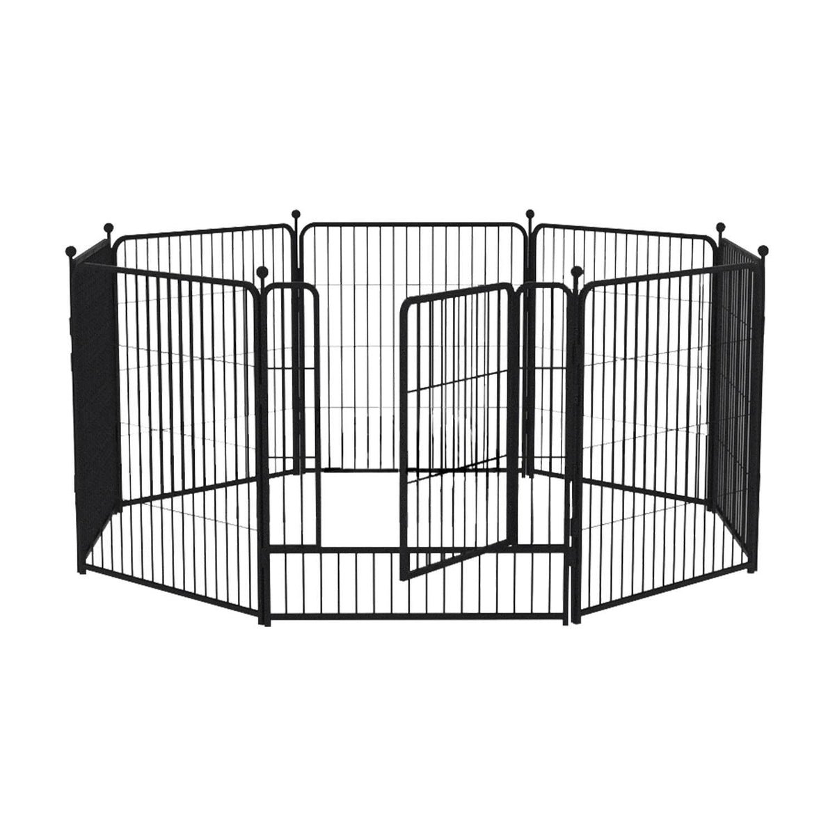 8-Panel 32-Inch Foldable Metal Dog Playpen – Black