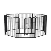 8-Panel 32-Inch Foldable Metal Dog Playpen – Black