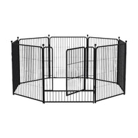 8-Panel 32-Inch Foldable Metal Dog Playpen – Black