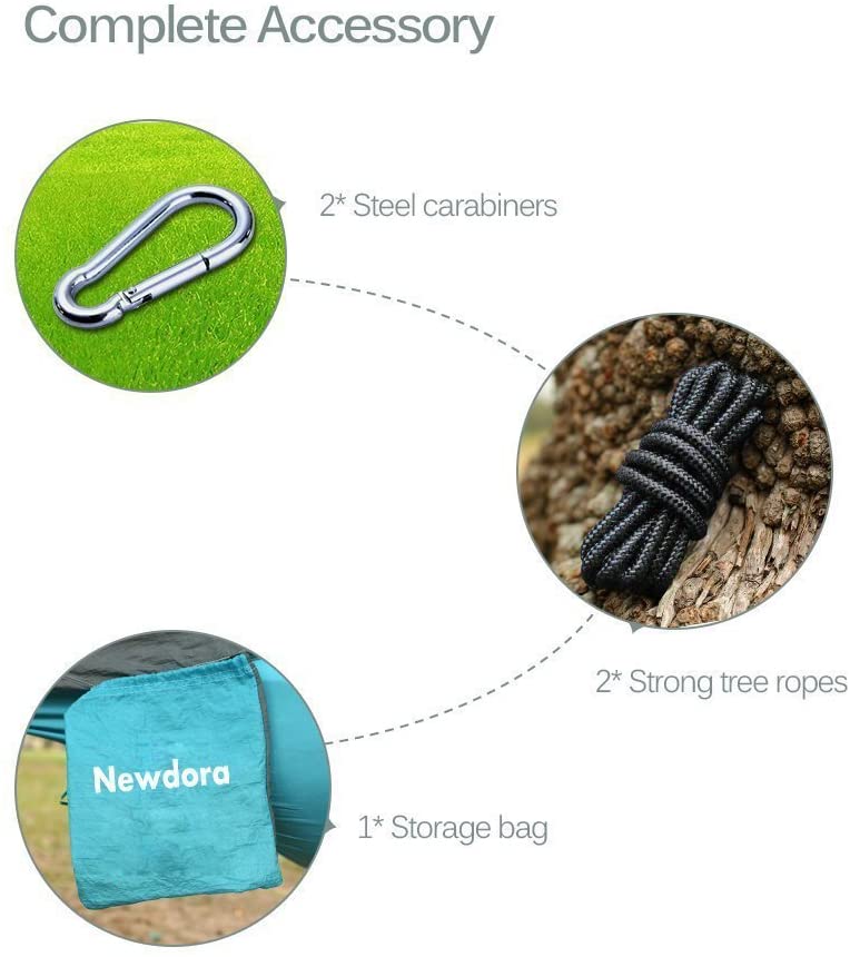 Nylon Parachute Camping Hammock- Blue