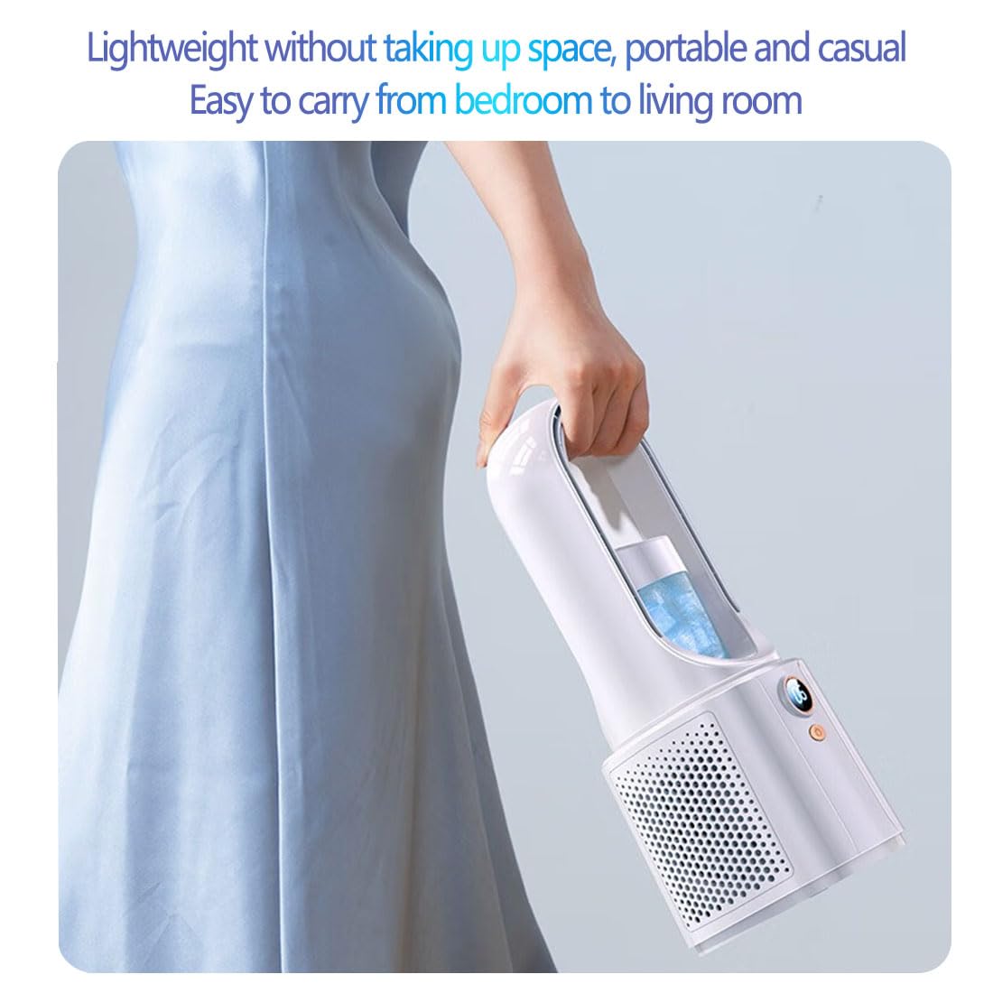 6-Speed USB Misting Desk Fan with 7-Colour Light