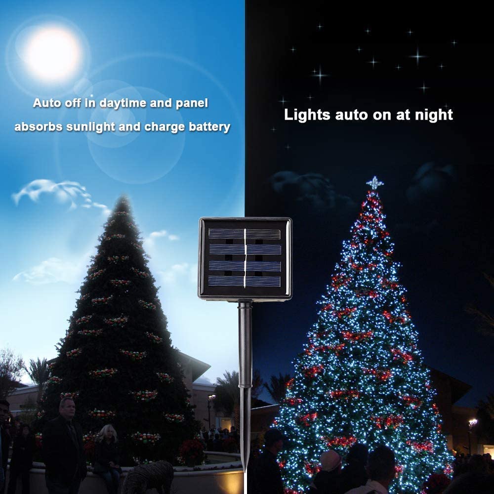 LED Solar String Lights Outdoor, 20M 200 LED Solar Powered Fairy Light with 8 Lighting Modes,Waterproof Outdoor Solar Lighting for Home,Garden,Decoration (Warm White) 