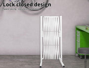 White Expandable Metal Barrier Fence for Indoor or Outdoor Use