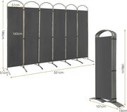 188cm Folding 6-Panel Room Divider – 4 Colours