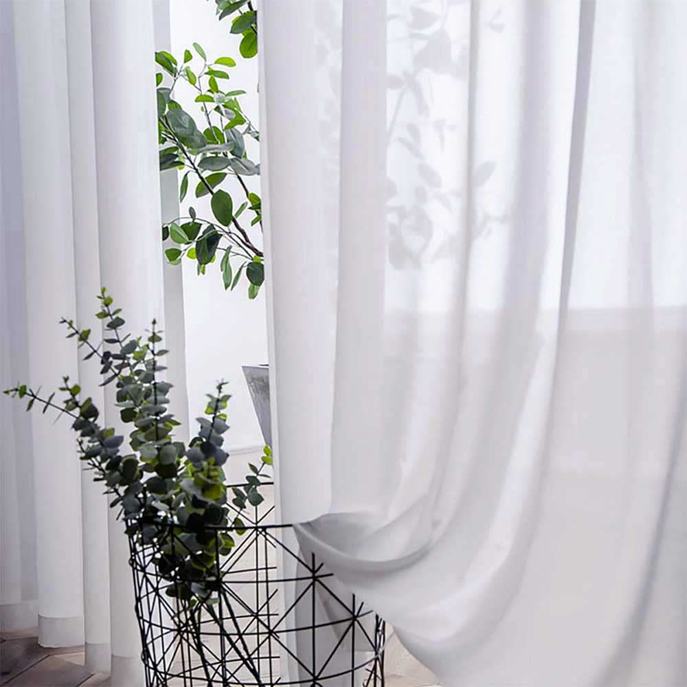 140 × 213 cm White Sheer Curtains – Set of 2