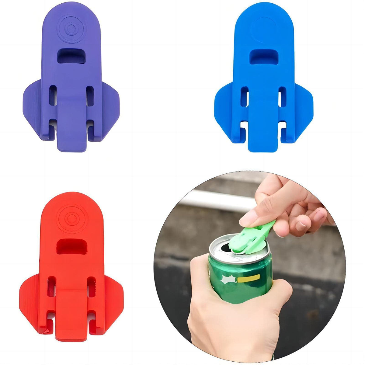 Reusable Beverage-Can Tab Openers & Covers – 6 Pack