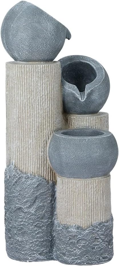 Gardeon 3-Tier Solar Fountain Bird Bath with LED Lights