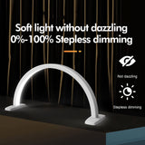 Lash Light for Eyelash Extensions, Desk Lash Lamp, Portable Half Moon Desk Lamp, 3000-6000K Led Nail Desk Lamp for Tattoo Artists, Beauty, Eyebrows,White