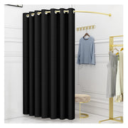 140 cm Wall-Mounted Curved Fitting-Room Curtain Set