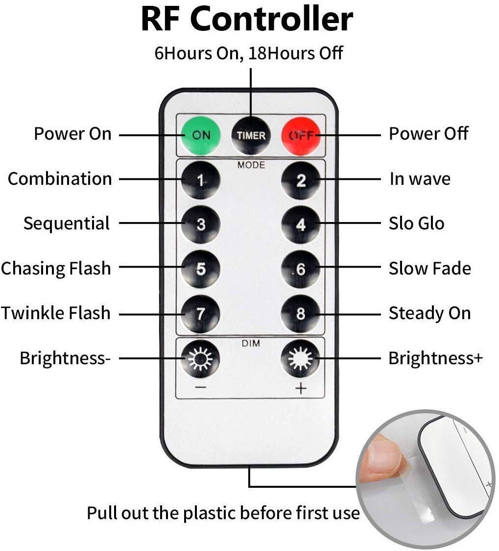 300-LED Warm-White USB Curtain Lights with Remote & Timer