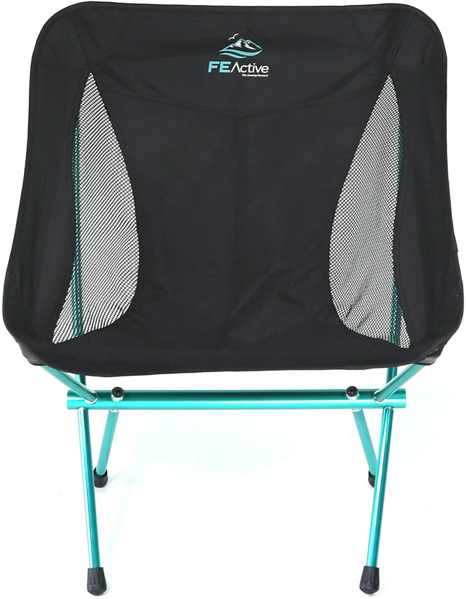 FE Active Folding Camping Chair - Compact, Lightweight & Portable Outdoor Chair. Great Camping Chairs for Adults & Kids. Ideal Travel, Backpacking, Fishing & Beach Gear