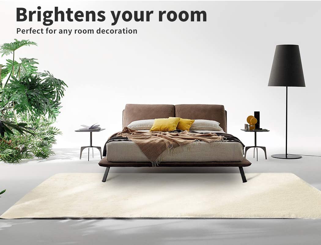 160 × 230 cm Cream Marlow Shag Area Rug