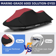 600D Red & Black Jet-Ski Cover for 116–125-Inch PWC