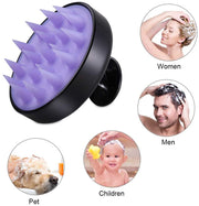 Silicone Shampoo Scalp Massager Brush – Black